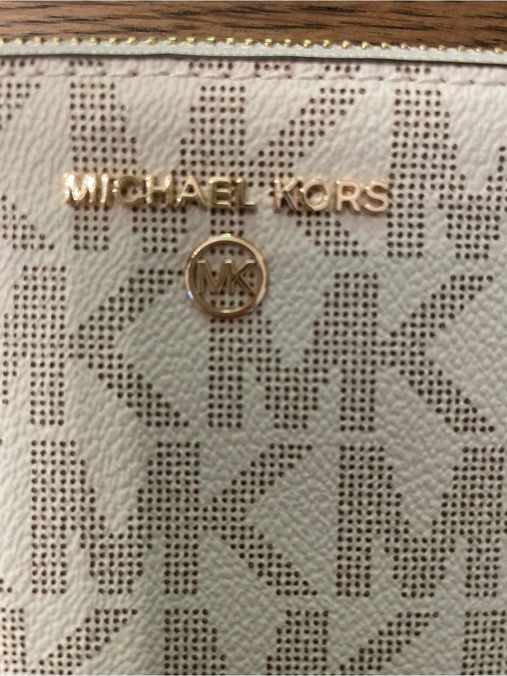 NWOT Michael Kors MK Jet Set Wristlet Clutch Wallet Tan Leather Strap - Picture 7 of 7